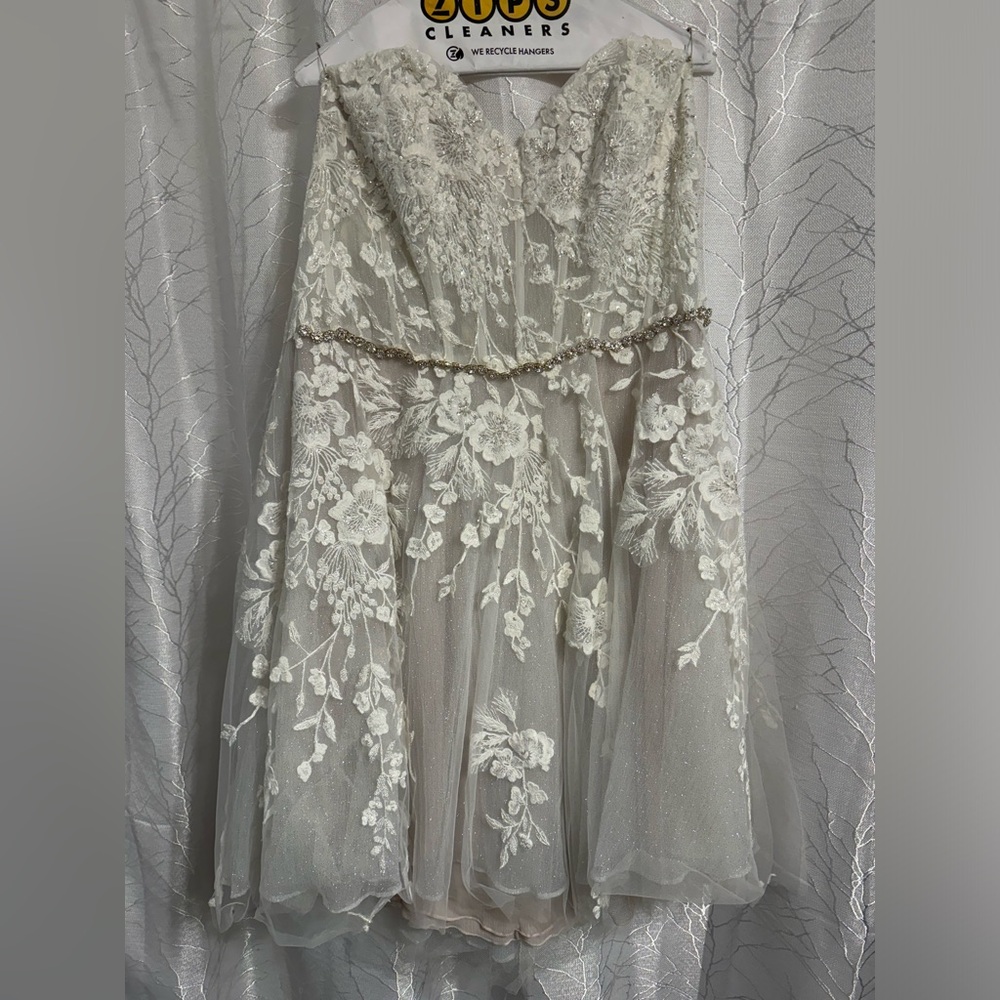 Custom Short GALINA SIGNATURE Floral Tulle 22W Plus Size Wedding Dress!